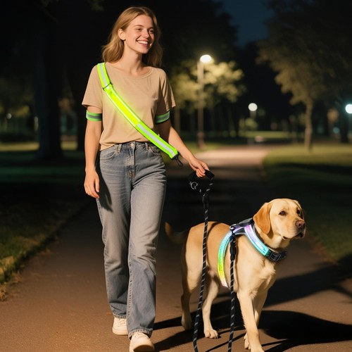 Led hundegeschirr nylon - led,